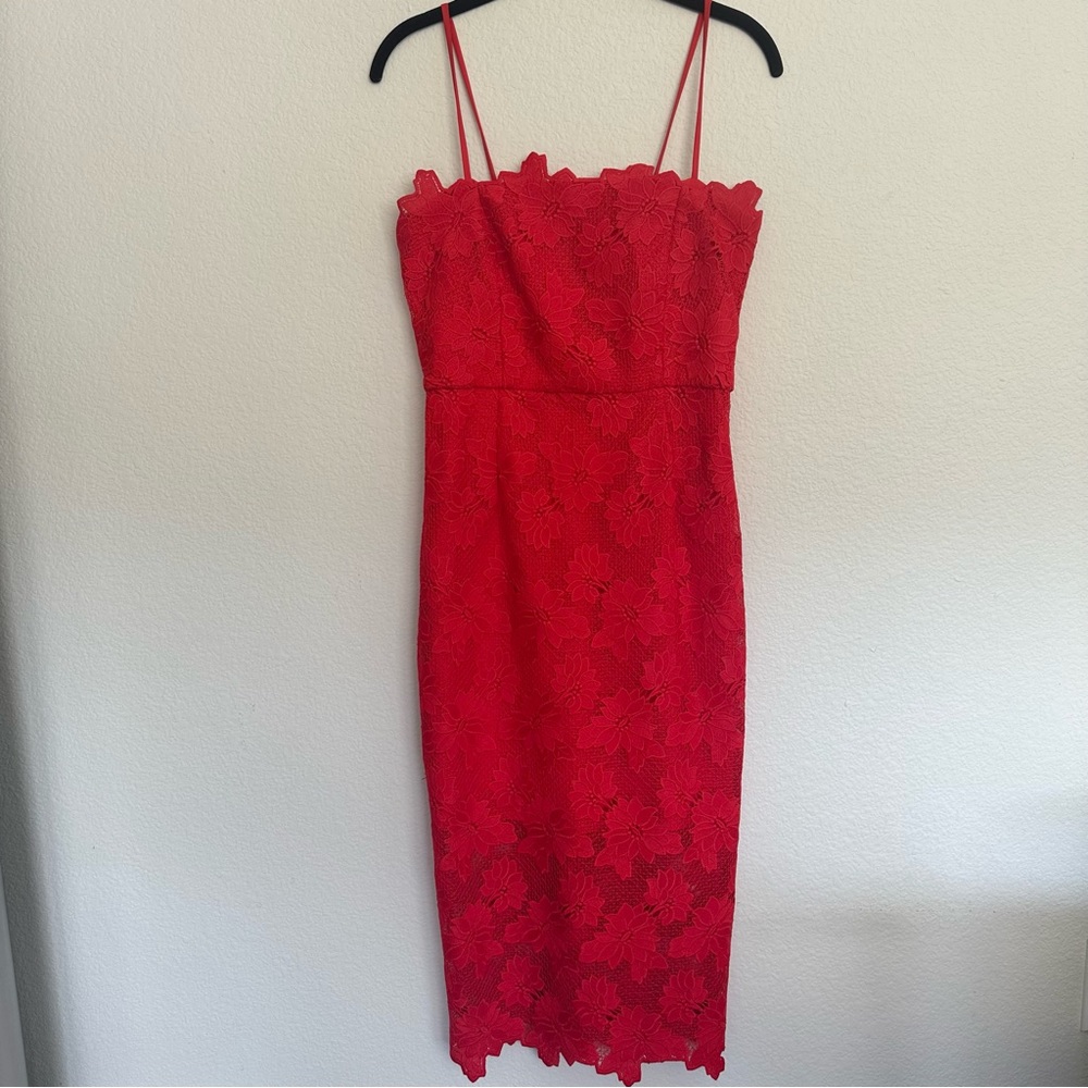 Bardot - Red Floral Lace Dress